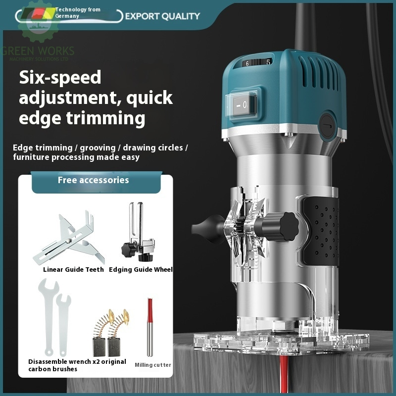 Фрезер Greenworks 800W с фиксированной базой и набором фрез