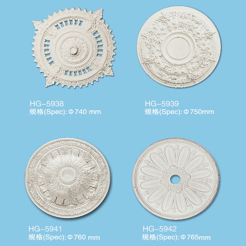 PU Ceiling Rose High Density Polyurethane Ceiling Medallion Moulding Interior Ceiling Tiles