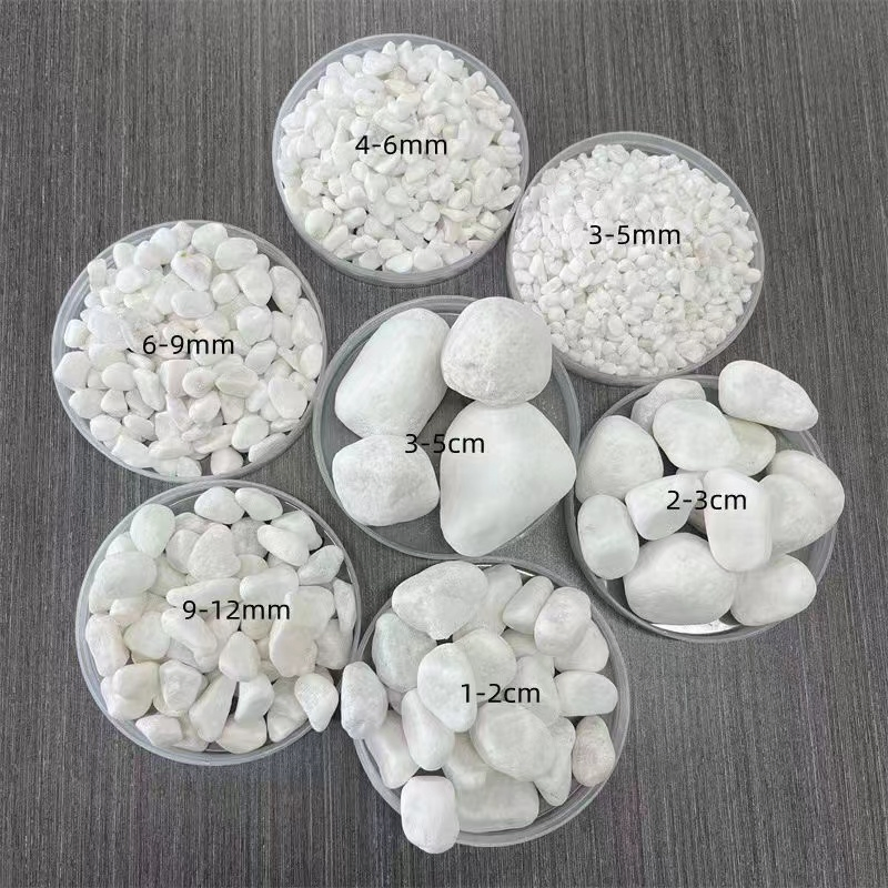 Nature Decorative Rocks for Plants and Garden Landscaping, Polished White Pebbles Stone