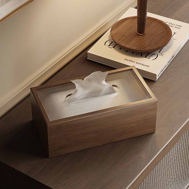 Solid Wood Kitchen Tissue Box and Bathroom Toilet Paper Roll Dispenser