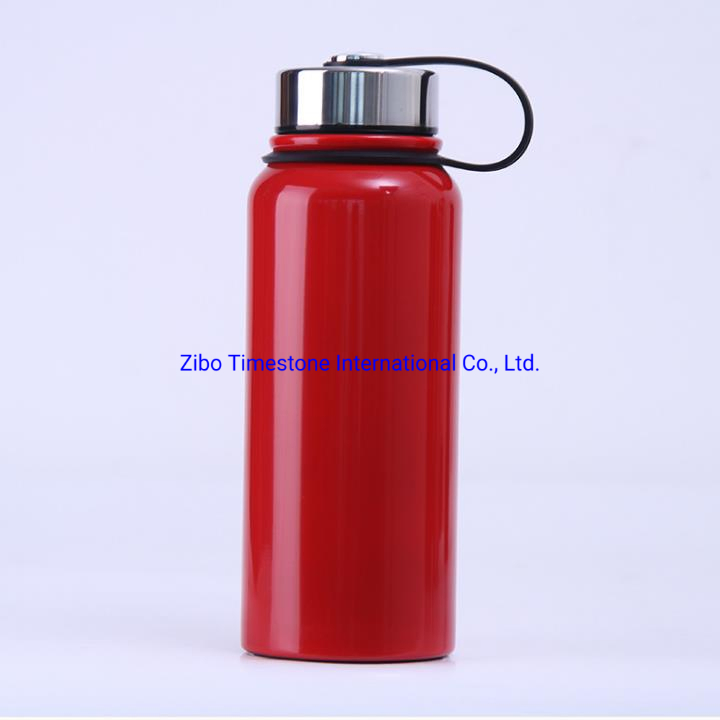 Double Walled Stainless Steel Vacuum Bottle Leak Proof Wide Mouth Beverage Sports Bottle with Cover for Travel Hiking Cycling