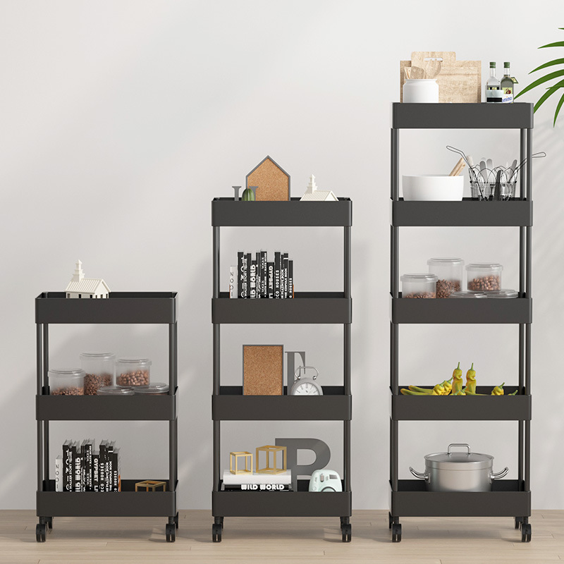 Slim Storage Cart, 3 Tier Bathroom Rolling Utility Cart Storage Organizer Slide out Cart