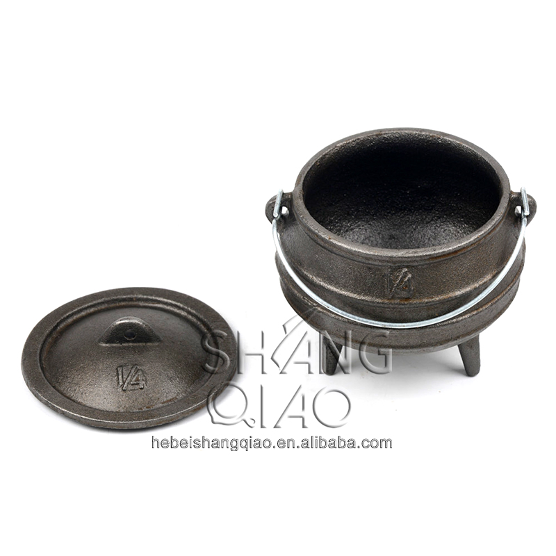 Factory Wholesale 1/4# Cast Iron Potjiekos Cast Iron Three Legged Cauldron