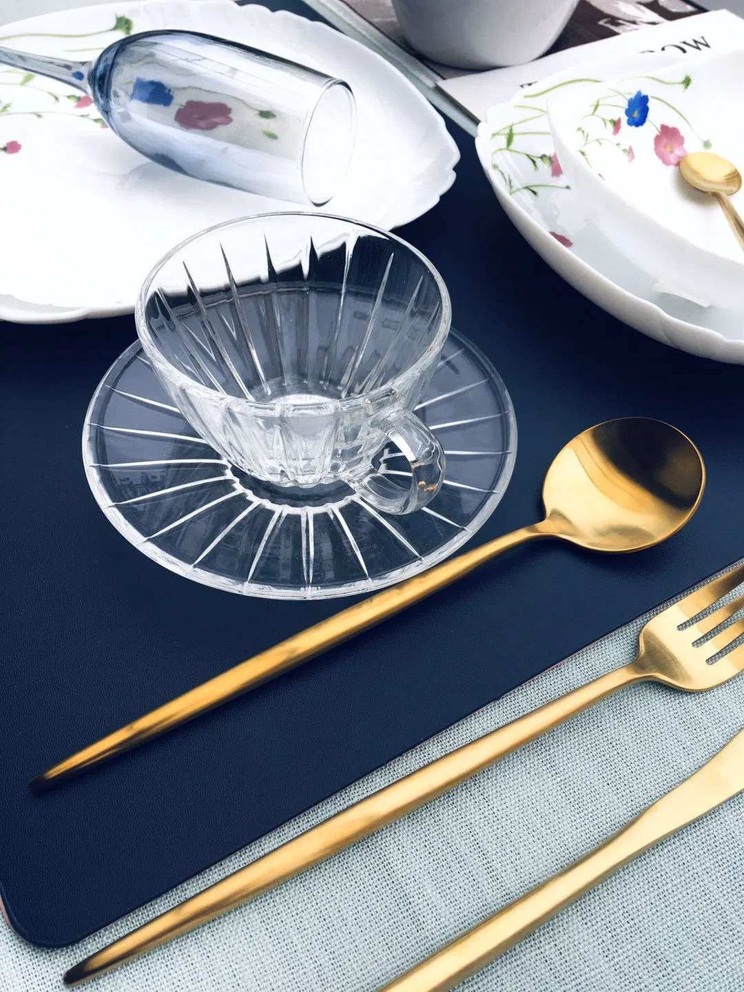 Gold Portuguese Classic Flatware Cutlery Stainless Steel Dinner Fork Food Safe Stainless Steel Flatware Set Hot Selling Cutlery