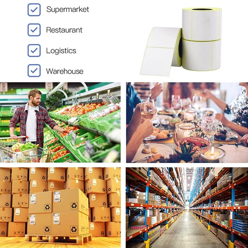 Thermal Blank Self-Adhesive Label with Yellow Release Liner for Qr Bar Code