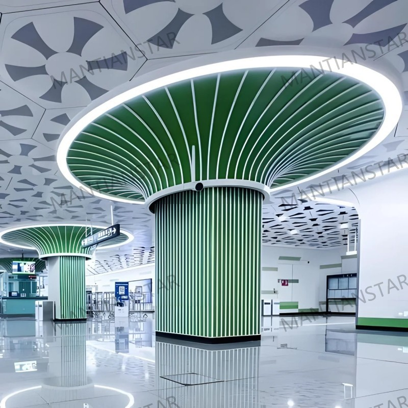 Customized Various Arc-Shaped Waves Curved Metal Ceiling Aluminum Wavy Baffle Ceiling