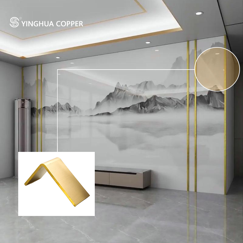 Customized T-Shaped Brass Strip Decorative Special-Shaped Copper Material Brass Profile Extrusion Processing Factory