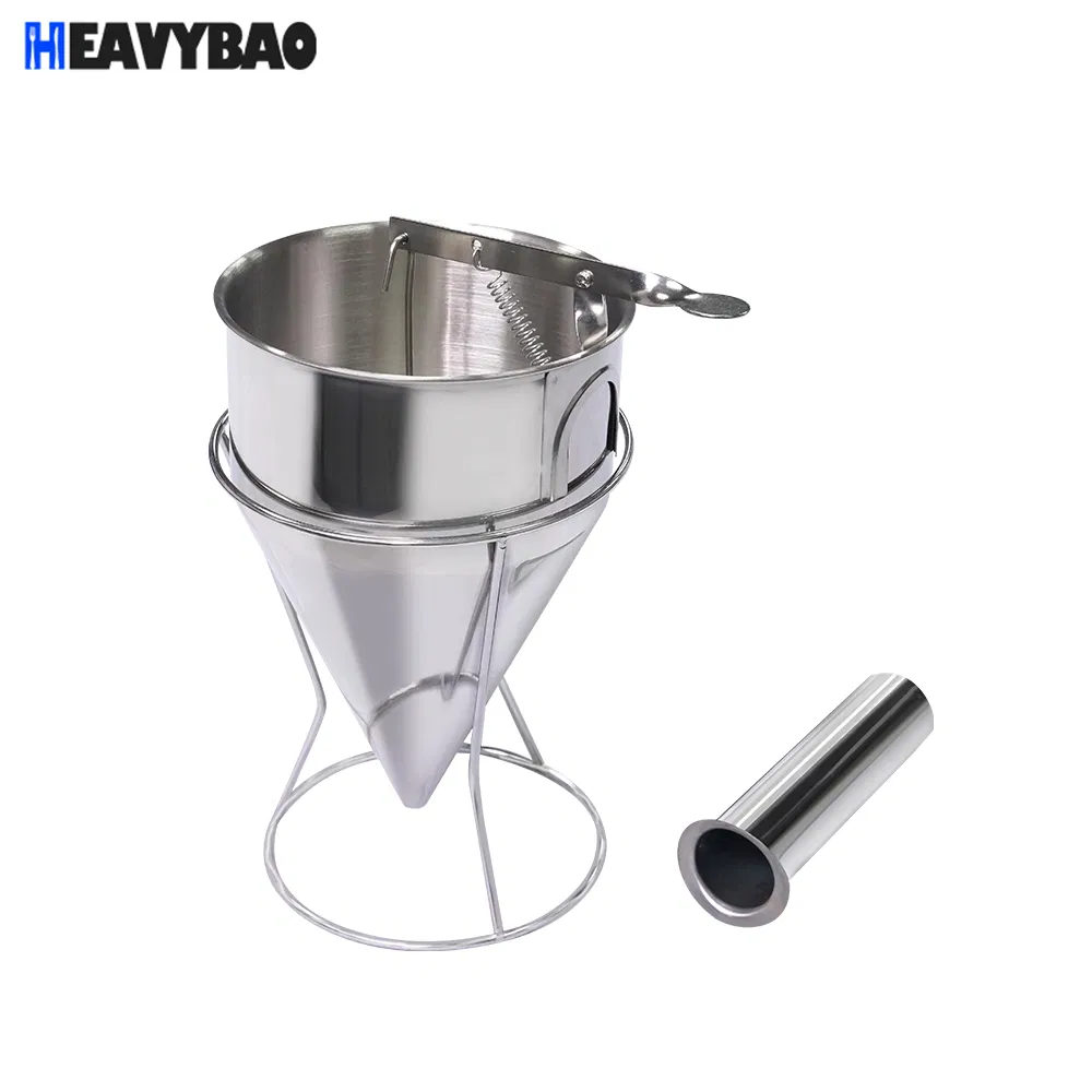 Heavybao Stainless Steel Manuel Dispenser Detachable Dispenser Funnel for Baking