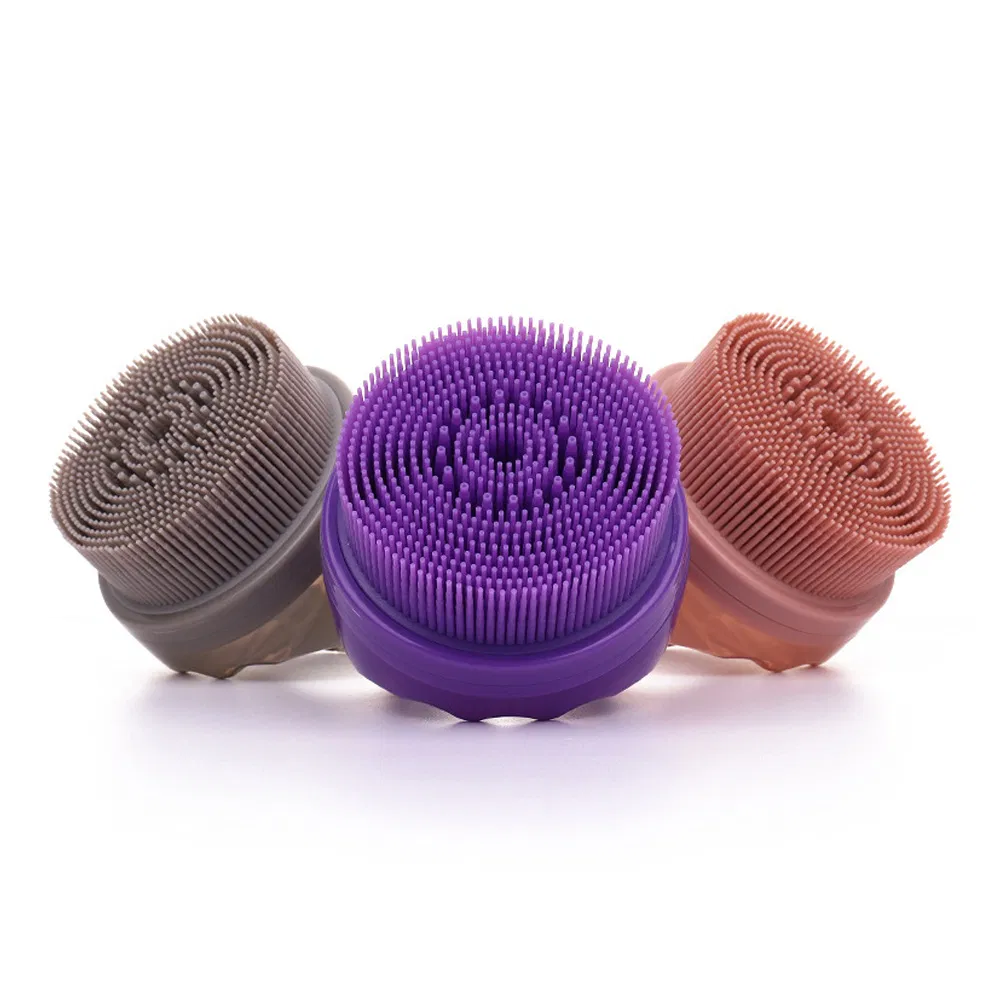 Silicone Soap Dispenser Bath Brush Exfoliating Body Shampoo Shower Scrubber Massage Brush