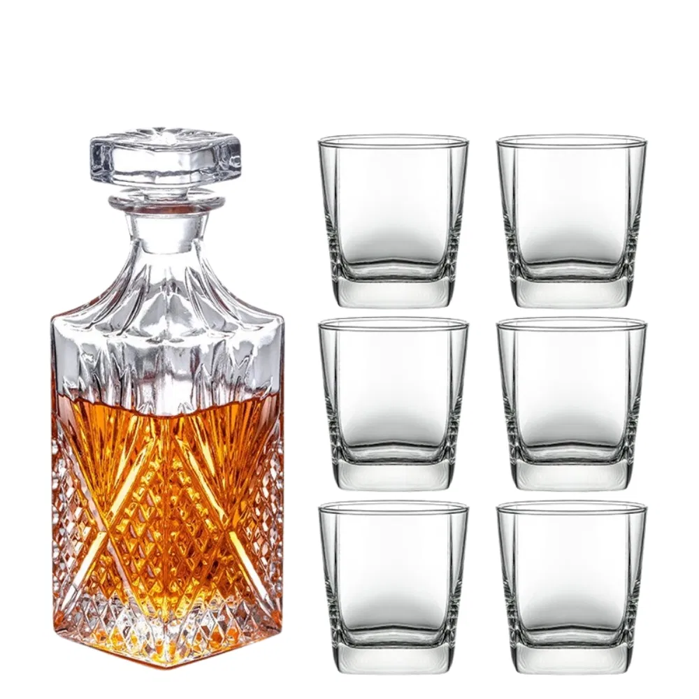 Набор для виски: графин и 6 стопок из хрусталя