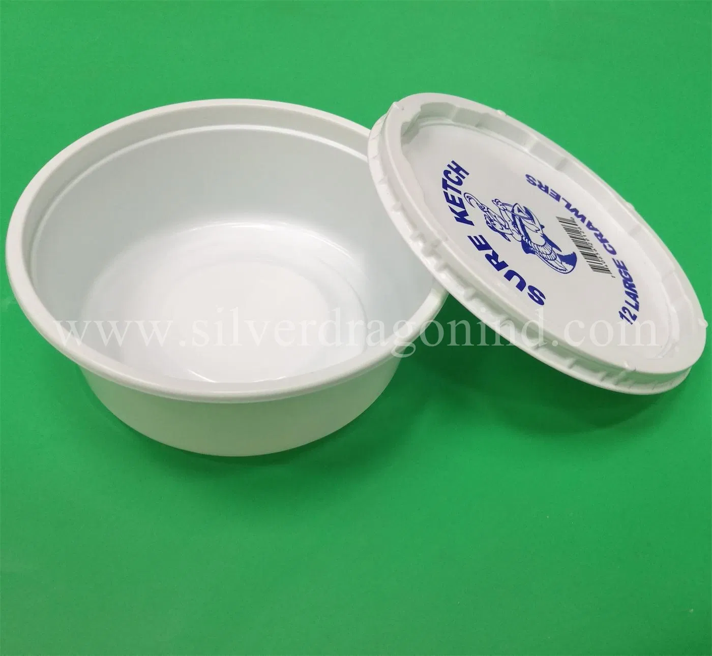 Custom White Disposable Plastic PP Bowl, Salad Bowl, Sauce Bowl with Lid