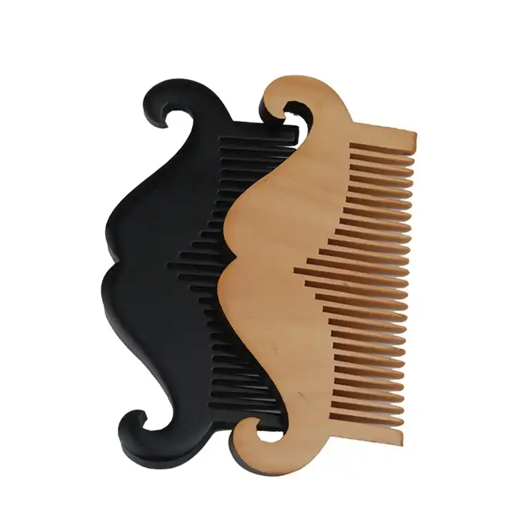 Professional Customized Salon Hairstyling Wood Mustaches Comb