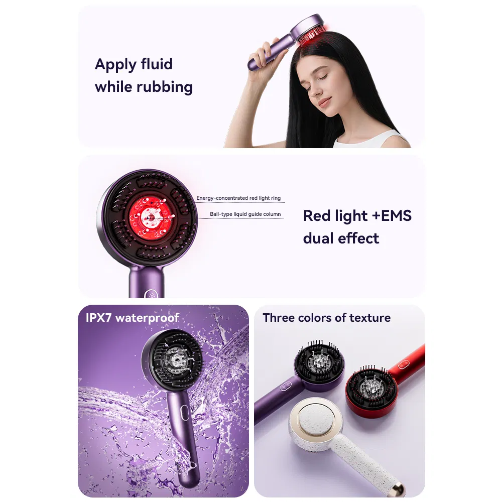 Умный массажер для головы с вибрацией и красным светом