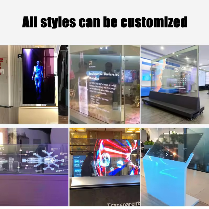 Indoor 55 Inch Touch Screen OLED Display Transparent OLED Screen Kiosk