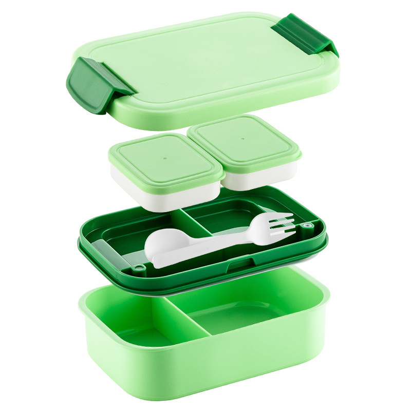 Practical Eco Friendly Plastic Lunch Box with Lid for Microwave Dishes