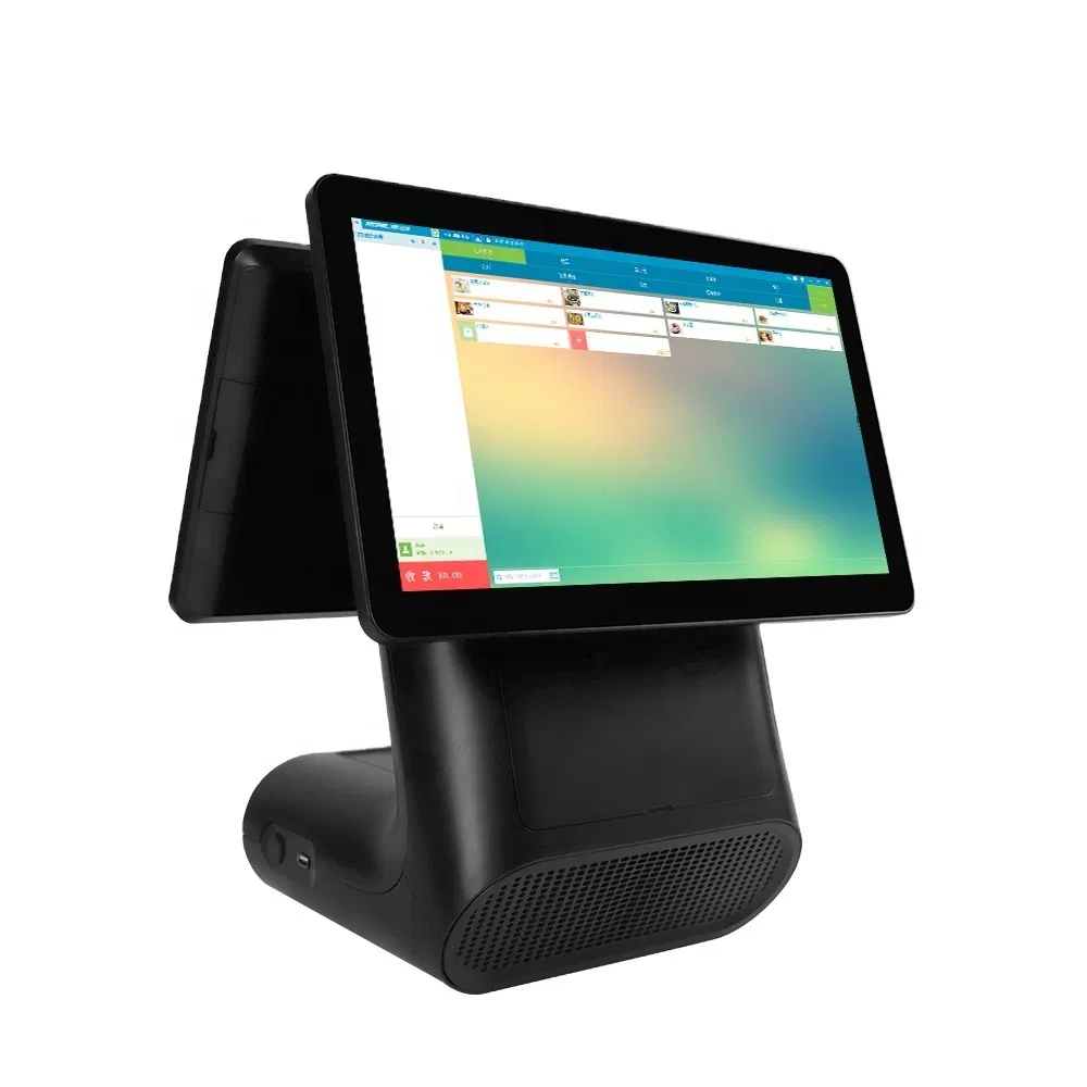 15.6 Inch Windows Android All in One Touch Screen PC Kiosk Dual Screen Cash Register Terminal POS System for Sale