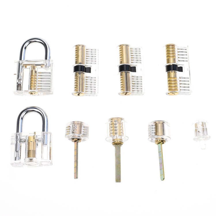 Hot Sale 9PCS Transparent Locks Locksmith Practice Lock Set (YH10022)