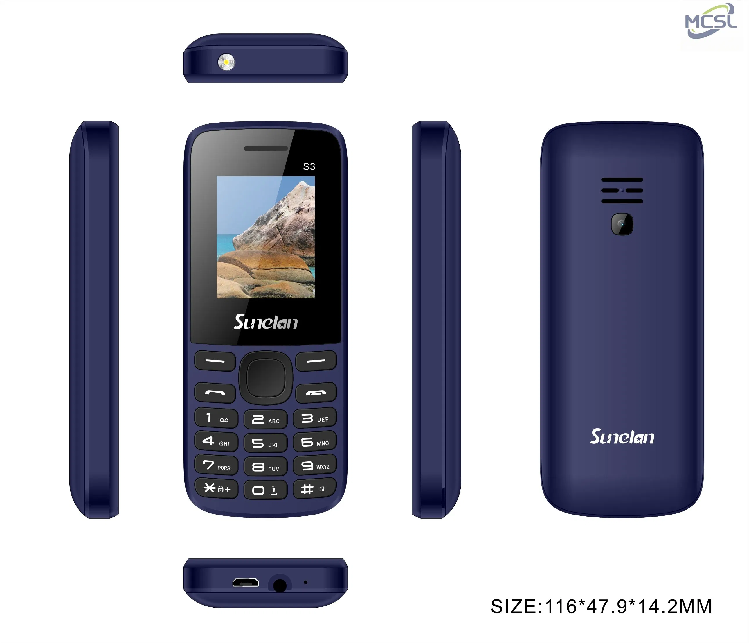 Кнопочный телефон Sunelan S3 с двумя SIM-картами