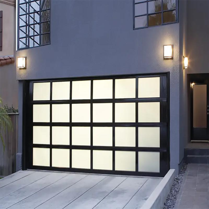 Elegant Transparent Garage Door with Flexible Power Supply Options