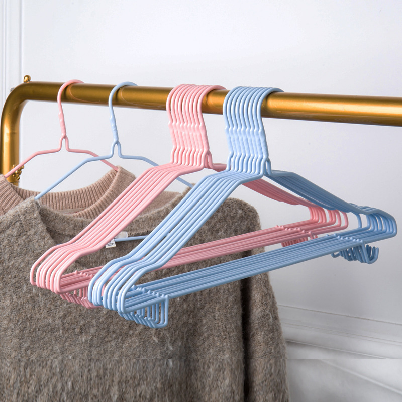 Household Children's Adult Clothes Drying Rack Clothes Hangers Wet Dry Dual-Use Plastic Dipped Clothing Hanger