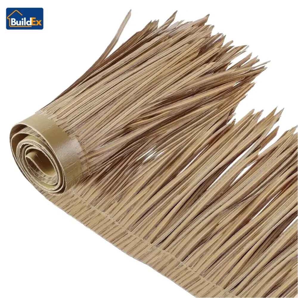 Gray Color Synthetic Palapa Thatch Fire-Resistant Artificial Tiki Bar Thatch