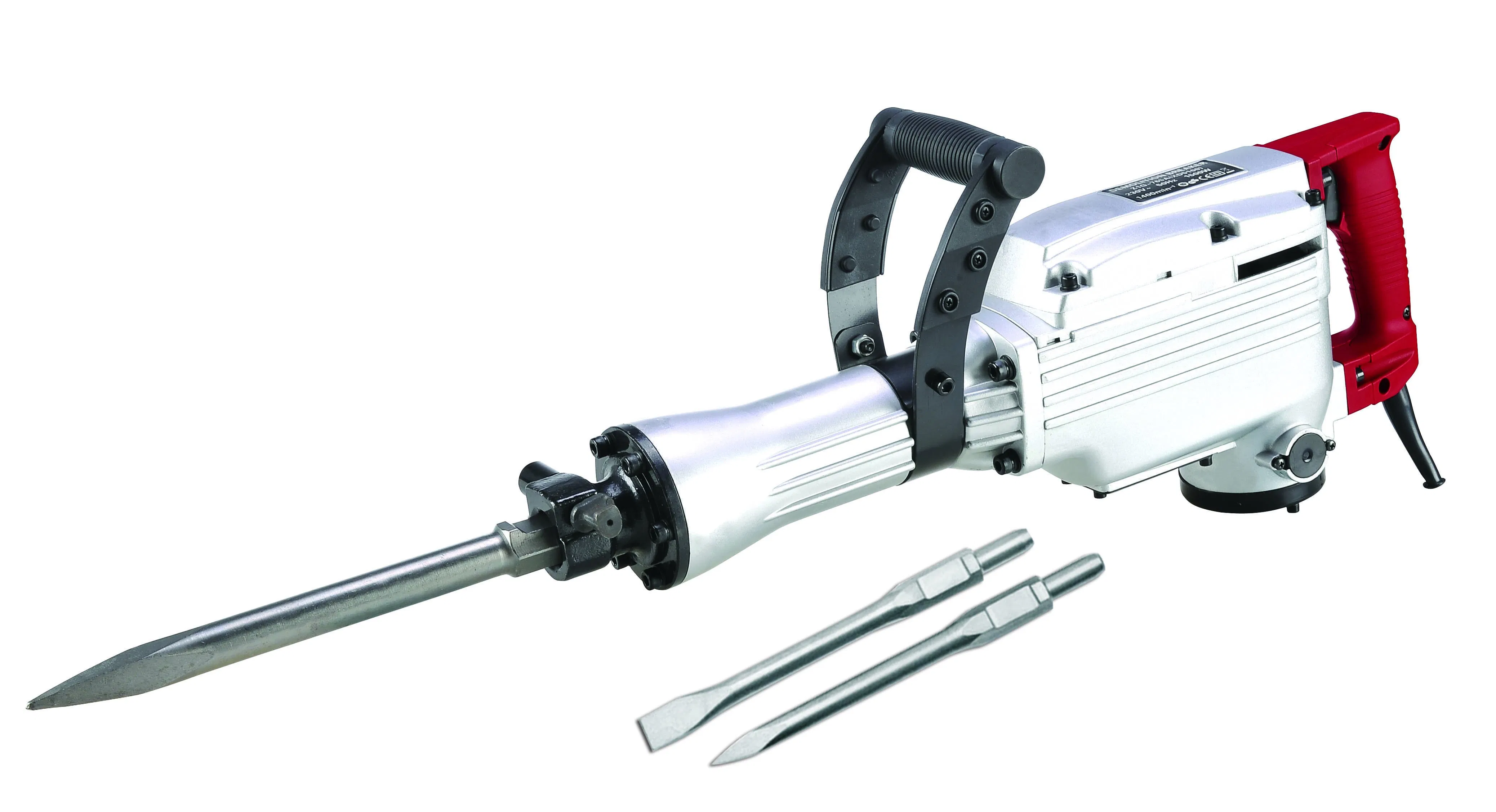 2100W Heavy Duty Electric Demolition Jack Hammer Drill Concrete Breaker with Flat Chisel Bull Point Chisel