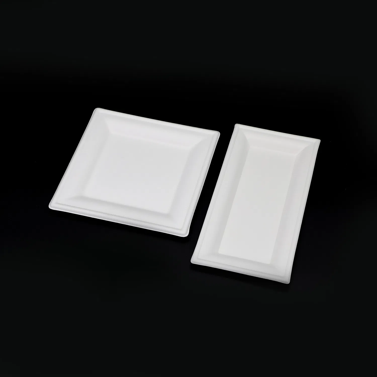 Disposable Manufacturally Customized White Sugarcane Bagasse Pulp Paper Square Plate for Delicious Cooking