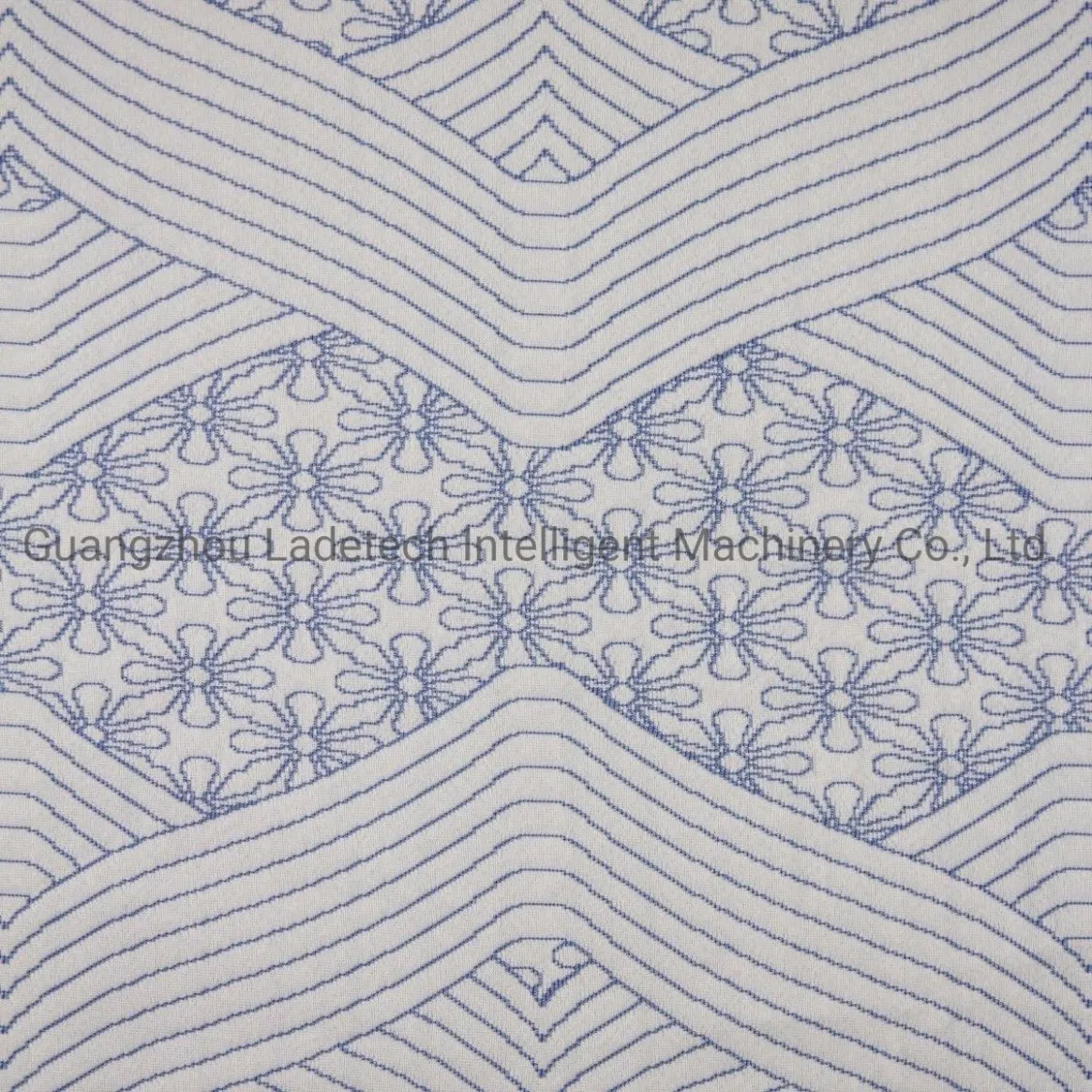 Jacquard Knitted Mattress Fabric 100% Polyester Blue Color