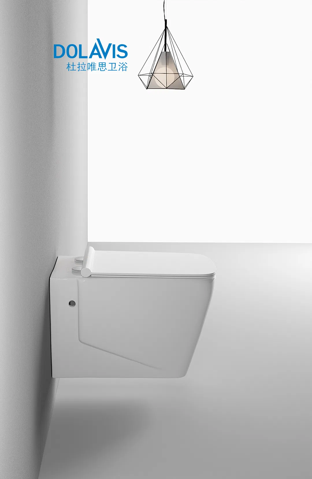 White Square Rimless Toilet Sanitary Ware Washdown Toilet Bathroom Wc Ceramic Wall Hung Toilet