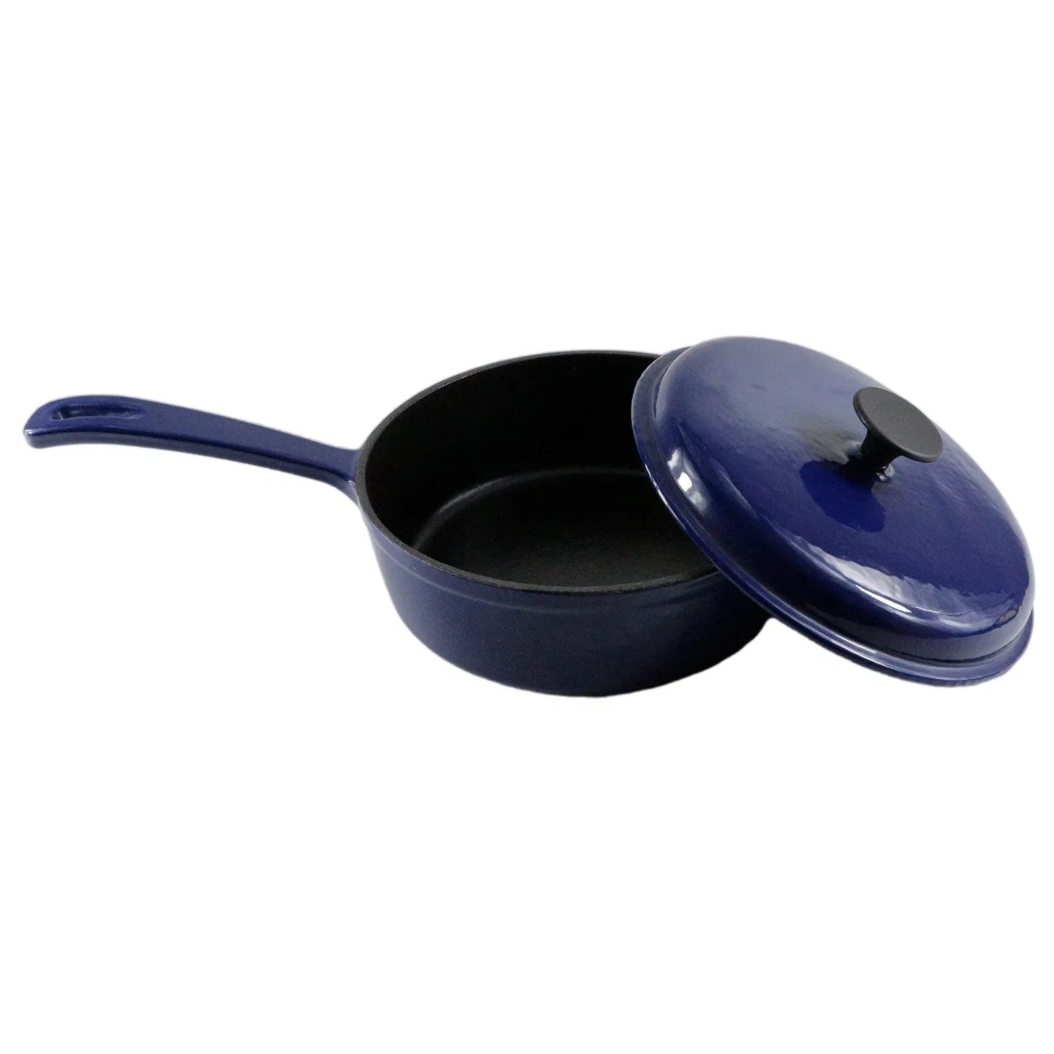 Эмалированная чугунная кастрюля малая, двухцветная