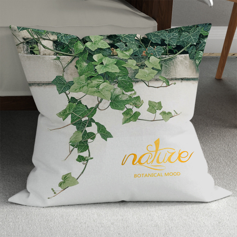 Hand-Painted Modern Flower Leaves Sofa Decoration Watercolor Plant Pillow Minimalist Room Cushion Cover Pillowcase