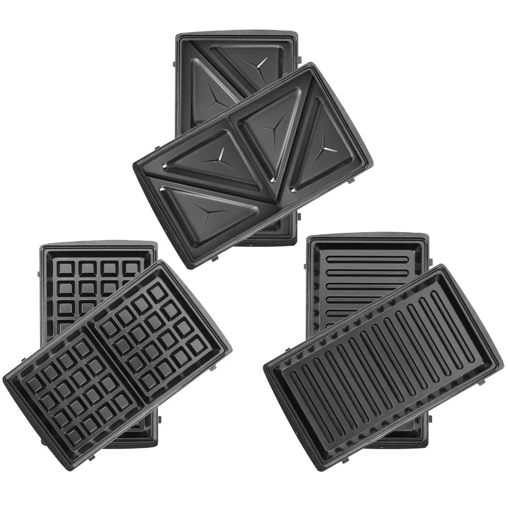 Premium Non-Stick Interchangeable Plates Cool Touch Handle Easy to Clean and Store Electric Sandwich Maker for Cooking Breakfast