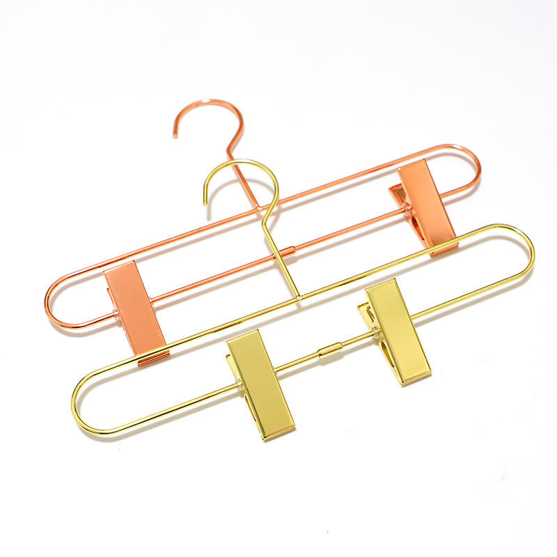 Wholesale High Quality Gold Metal Clip Child Adults Adjustable Coat Pant & Skirt Hangers