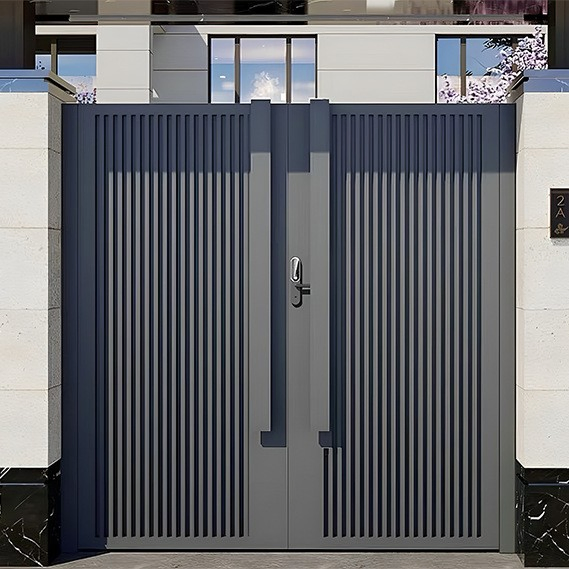 Metal Window Aluminum Alloy Door for Self-Built House, Electrically Operated Double Opening