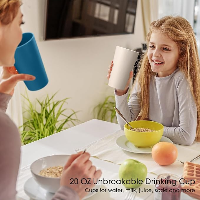 Эко-чашки из пшеничной соломы, 20 унций, набор 4 шт.