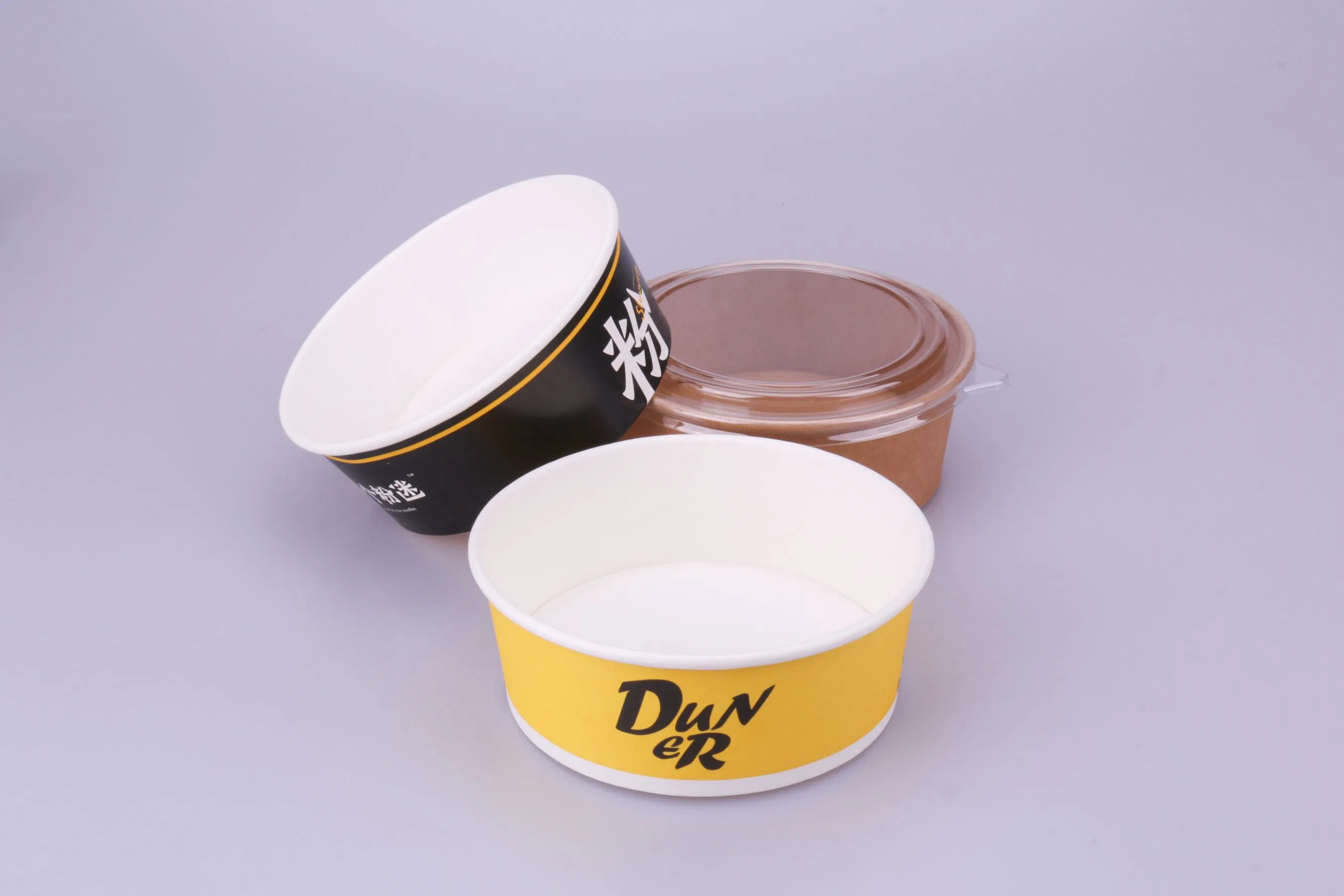 Крафтовая чаша для салата, жиронепроницаемая