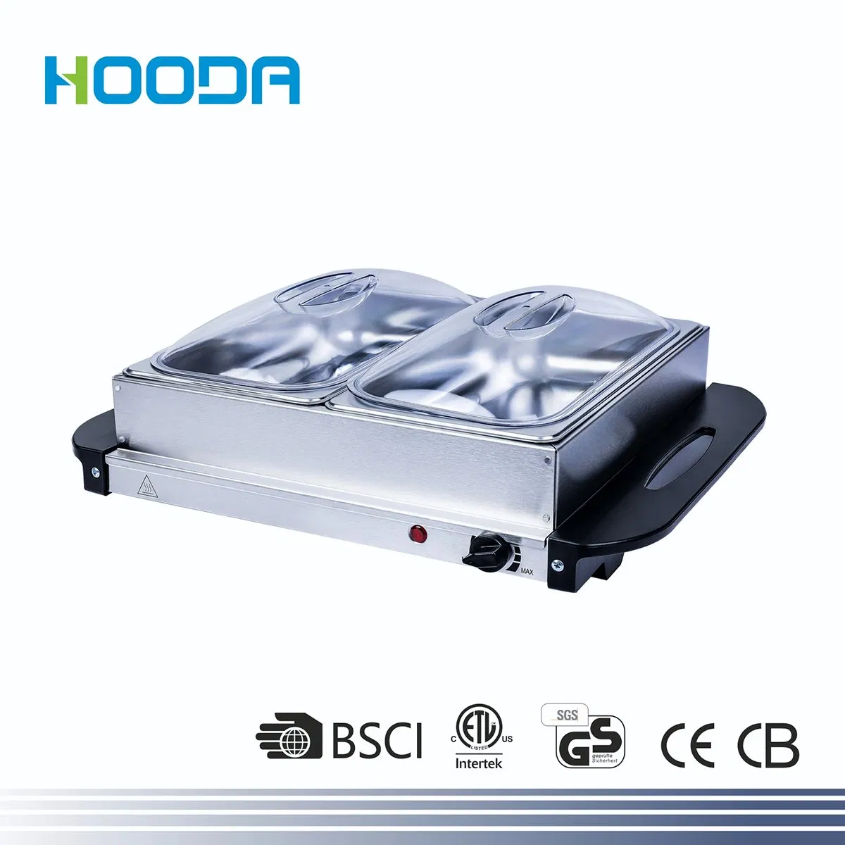 Hotel Stainless Steel with Visible Glass Lid Buffet Food Warmer