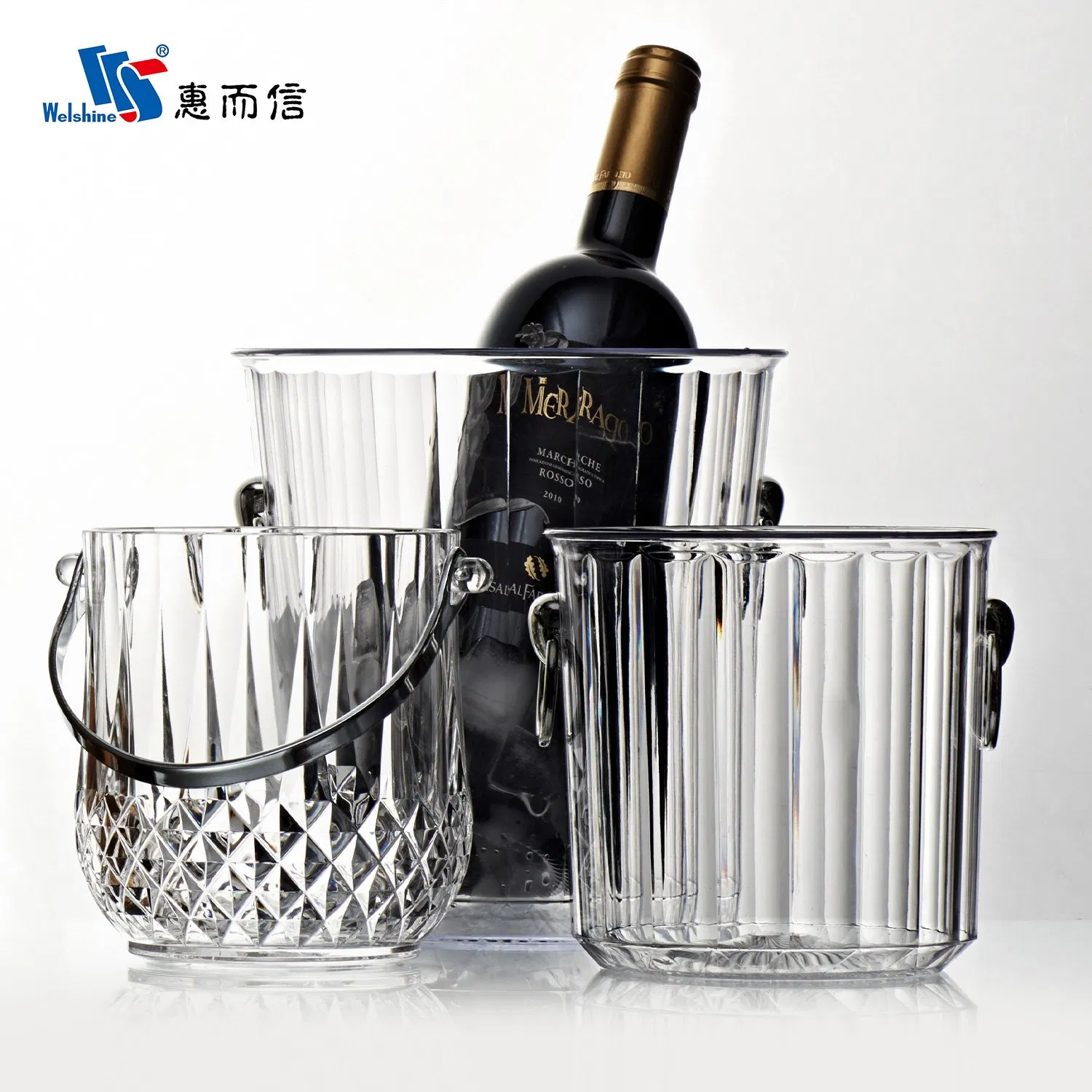 Large Capacity Plastic Clear Transparent Beer Champagne Wine Storage Ice Bucket