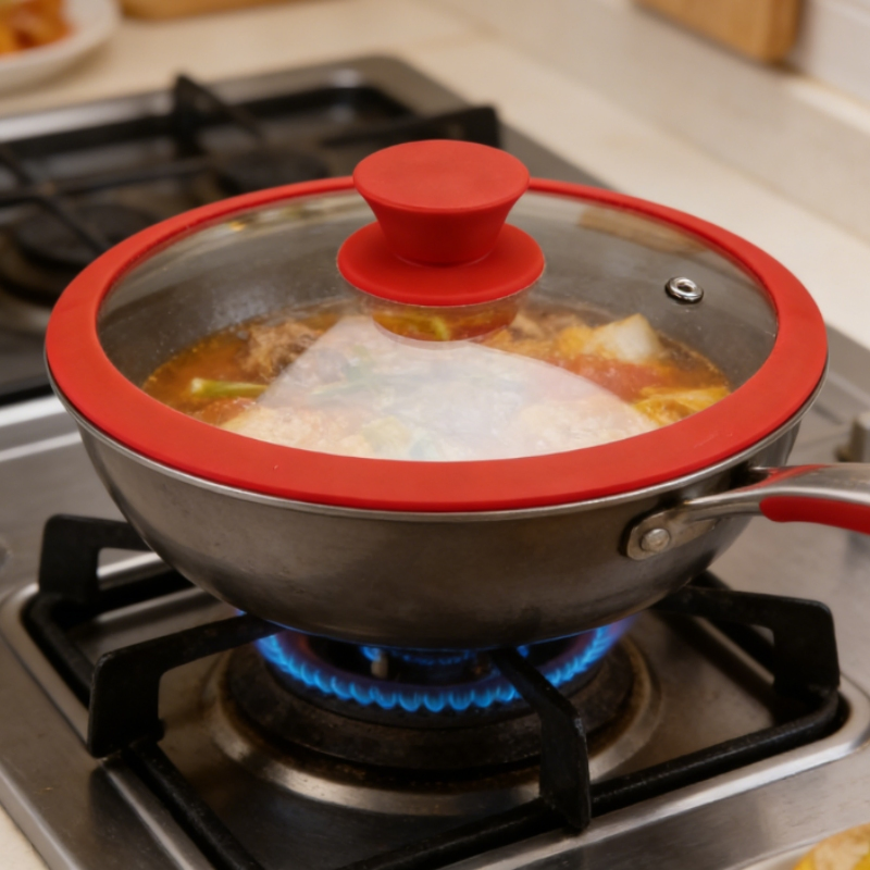 Customizable Silicone Overmolded Pot Lid Dishwasher Safe for Home Kitchens