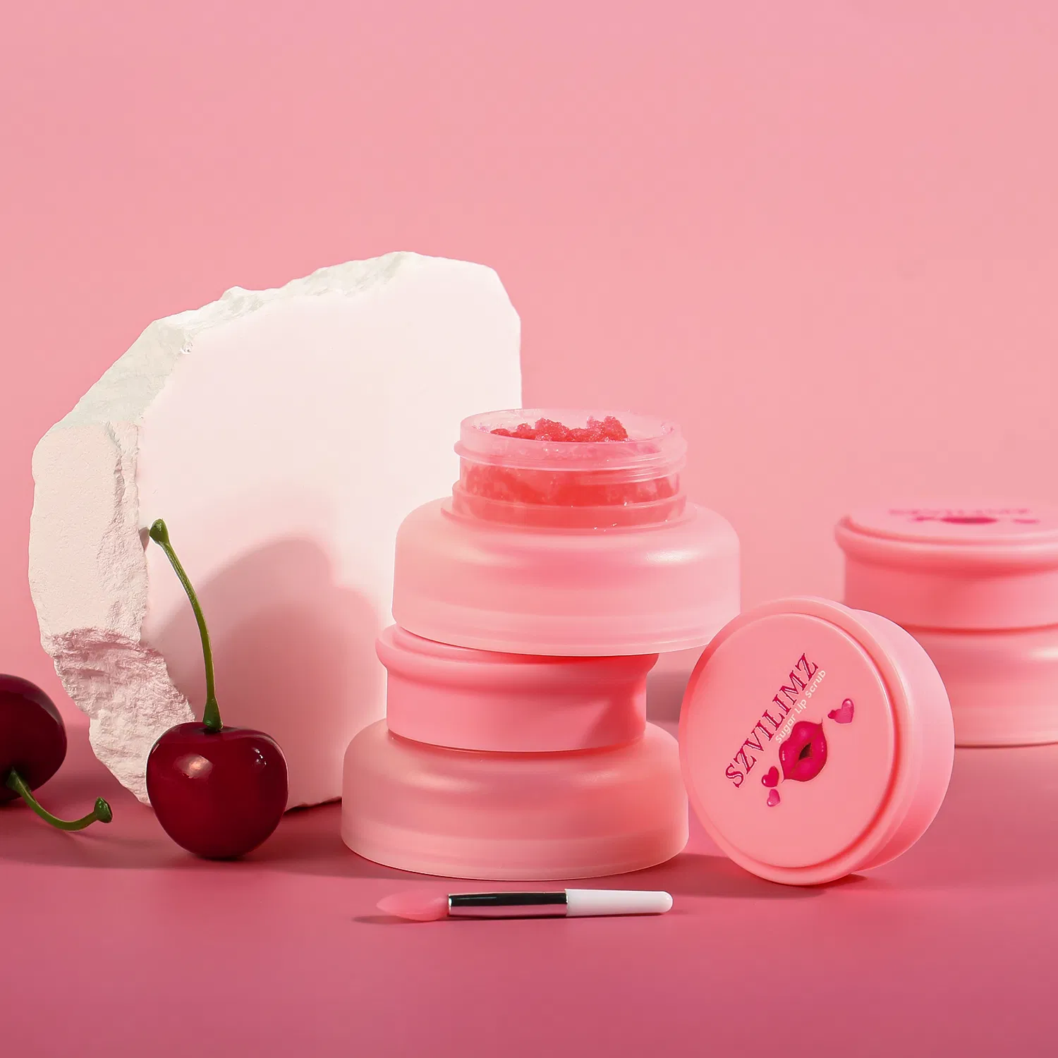 Luxurious Strawberry Bliss Vegan Lip Scrub and Moisturizer