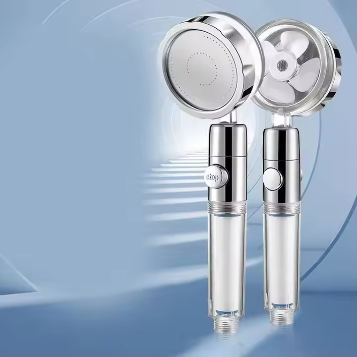 High Efficiency Rotating Shower Head for Water Conservation