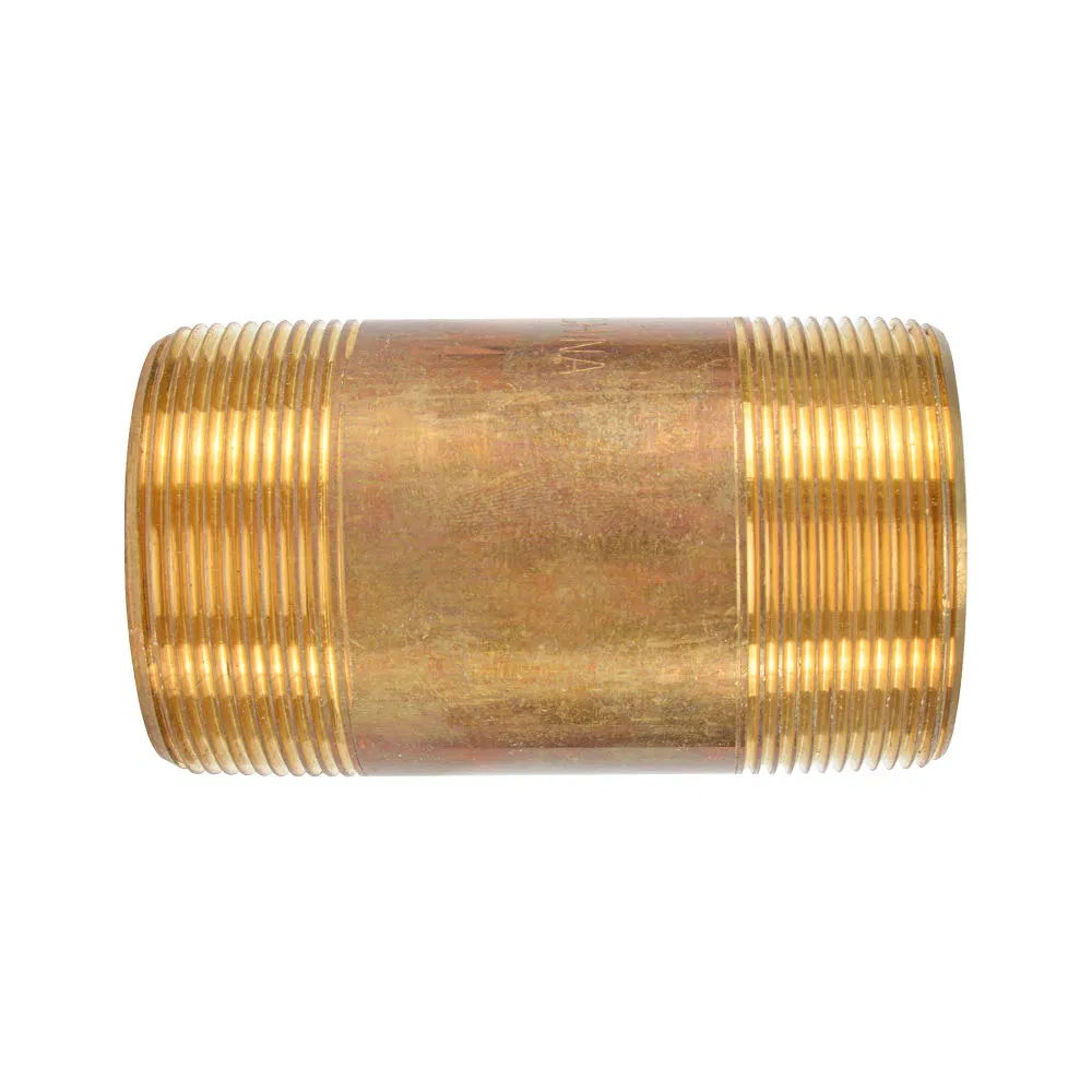 Red Brass Pipe Nipple Fitting