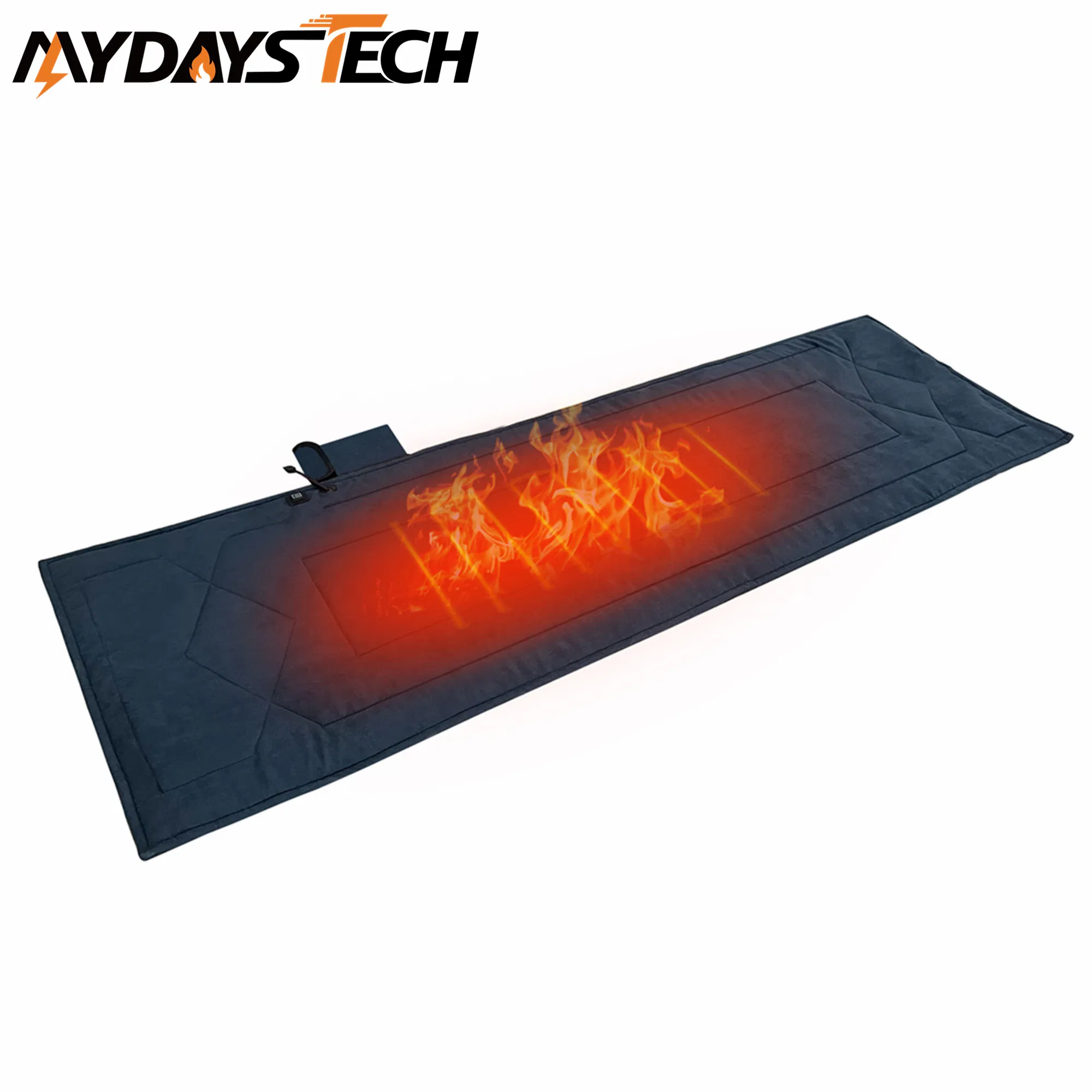 Mydays Tech Suede Warm Heated Camping Pad Built-in Power Bank Outdoor Mattress