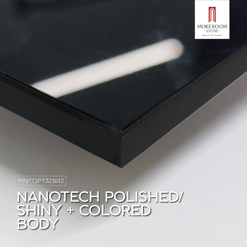 Large Laminated Porcelain Slab Black Marble Look Tiles for Elegant Side Tables
