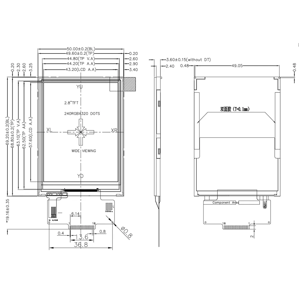 TFT LCD дисплей 2.8 дюйма 240x320 с драйвером ILI9341