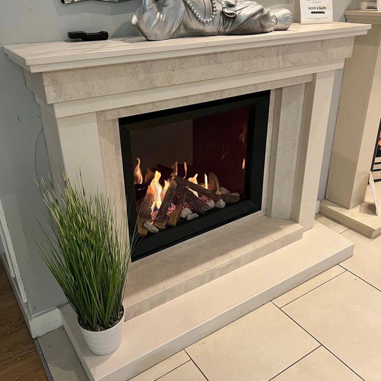 Newstar Home Decor Flower Carving Stone Fireplace with White Marble and Beige Limestone Sandstone Price