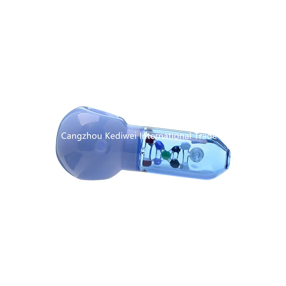 Spinning DNA Glass Hand Pipe Spoon Pipe Glass Smoking Pipe Factory Wholesale