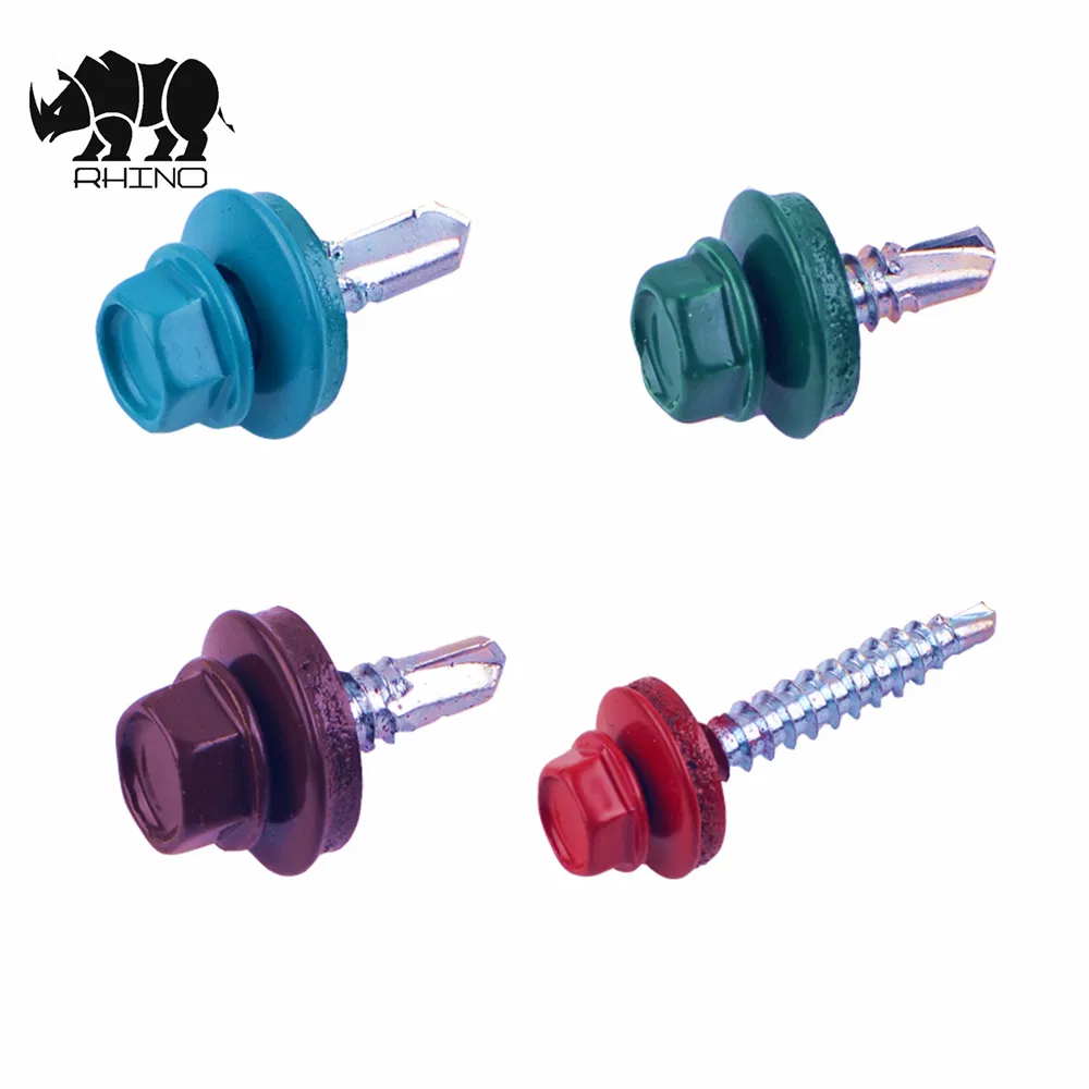 Hex Washer Head Roofing Screw Zinc Plated EPDM Washer Self Drilling Screw for Use Metal Sheet