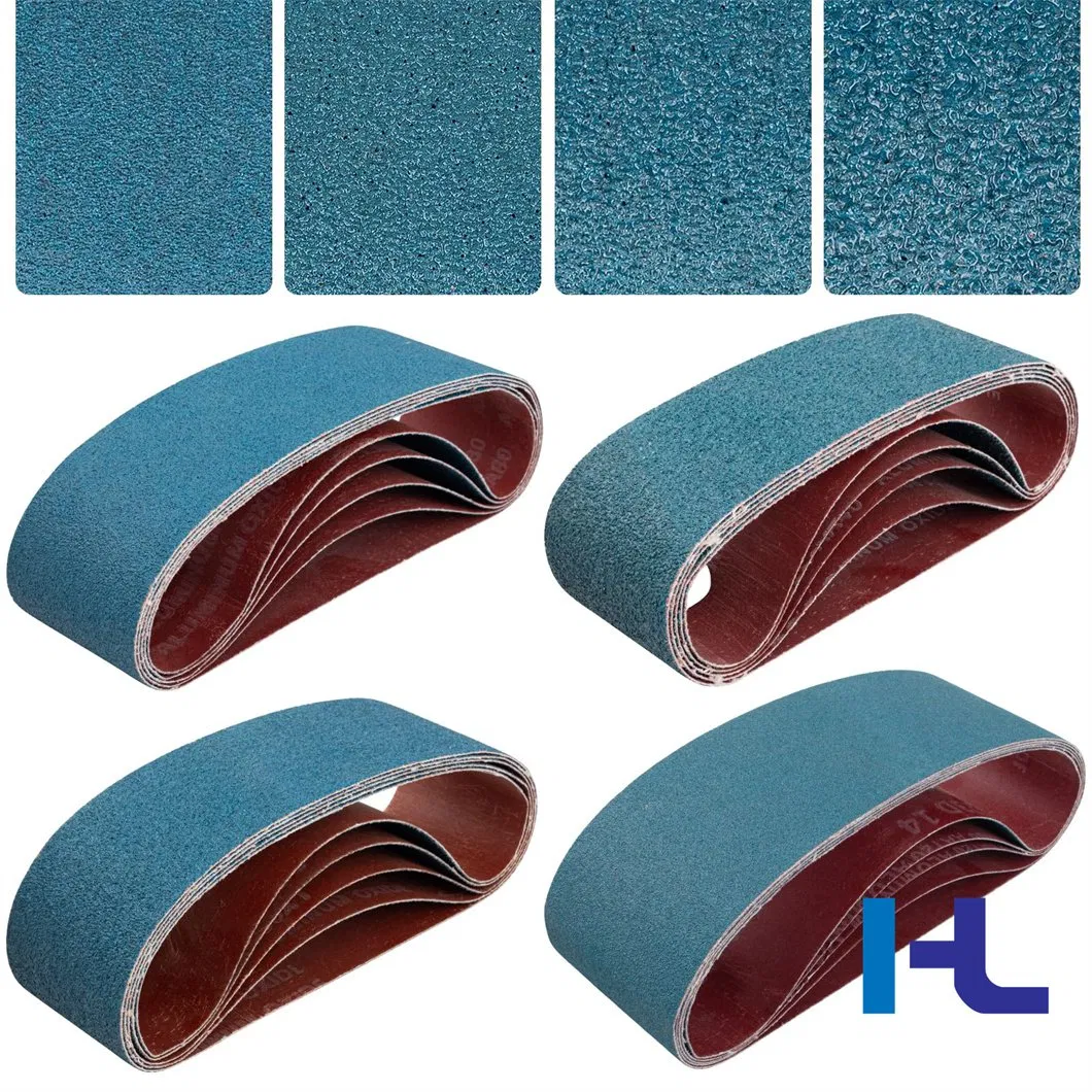 P24/P40/P60/P80/P100/P120 Grit 4*36 Inch Zirconia Silicon Carbide Aluminia Oxide Emery Cloth Abrasive 50*2100 mm Endless Grinding Polishing Sanding Belt
