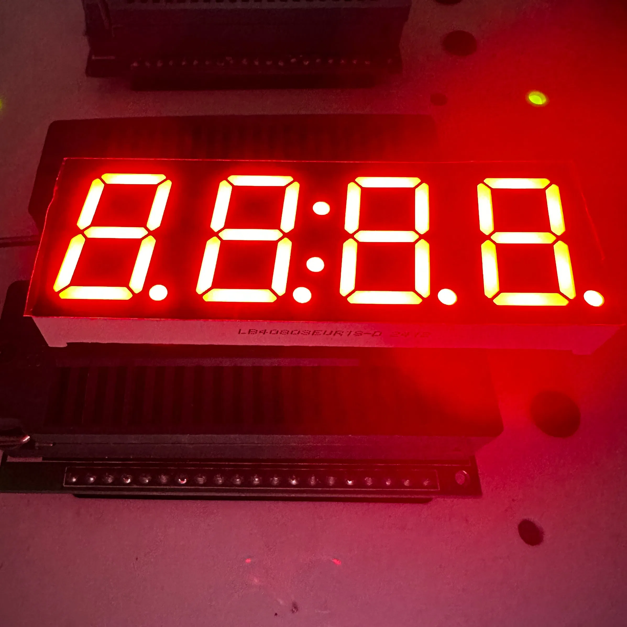 High-Visibility Ultra Red 4-Digit LED Clock Display Unit
